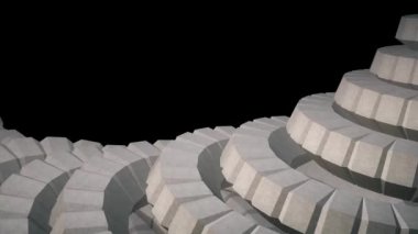 Yılan solucan omurga Döndürme mekanizması sorunsuz döngü soyut animasyon arka plan yeni kalite renkli serin güzel güzel video görüntüleri 3d beton gears gibi