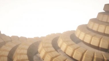 Yılan solucan omurga gibi 3d ahşap vites mekanizması sorunsuz döngü soyut animasyon arka plan yeni kalite renkli serin güzel güzel video görüntüleri döndürme