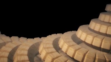 Yılan solucan omurga gibi 3d ahşap vites mekanizması sorunsuz döngü soyut animasyon arka plan yeni kalite renkli serin güzel güzel video görüntüleri döndürme