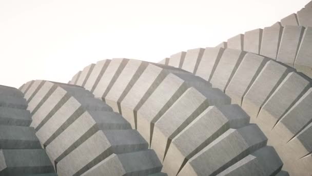 Snake worm spine like 3d concrete gears rotating mechanism seamless loop abstract animation background new quality colorful cool nice beautiful video footage — Stock Video