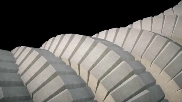 Schlangenwurm Stachel wie 3D Beton Zahnräder Drehmechanismus nahtlose Schleife abstrakte Animation Hintergrund neue Qualität bunt cool schön schöne Videoaufnahmen — Stockvideo