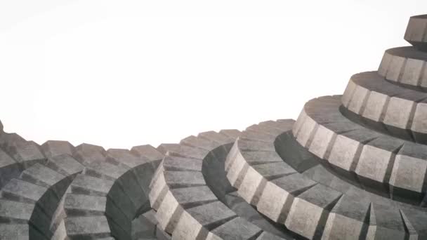 Slang worm wervelkolom zoals 3d concrete versnellingen Roterende mechanisme naadloze loops abstracte animatie achtergrond nieuwe kwaliteit kleurrijke cool leuke mooie videobeelden — Stockvideo
