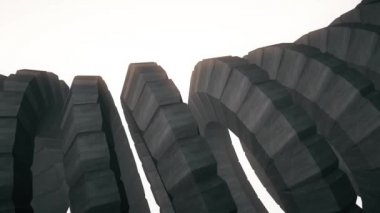 Yılan solucan omurga Döndürme mekanizması sorunsuz döngü soyut animasyon arka plan yeni kalite renkli serin güzel güzel video görüntüleri 3d kauçuk gears gibi
