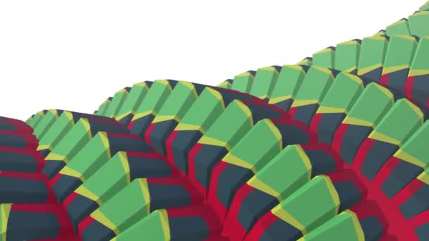 Slang worm wervelkolom zoals 3D-native gestreepte versnellingen Roterende mechanisme naadloze loops abstracte animatie achtergrond nieuwe kwaliteit kleurrijke cool leuke mooie videobeelden — Stockvideo