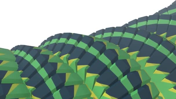 Змеиный червь позвоночник, как 3D родной полосатый шестерни вращающийся механизм бесшовный цикл абстрактной анимации фон новое качество красочные прохладно красивые видео кадры — стоковое видео