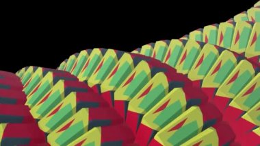 Yılan solucan omurga gibi 3d yerel dizili vites mekanizması sorunsuz döngü soyut animasyon arka plan yeni kalite renkli serin güzel güzel video görüntüleri döndürme