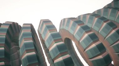 Yılan solucan omurga gibi 3d yerel dizili vites mekanizması sorunsuz döngü soyut animasyon arka plan yeni kalite renkli serin güzel güzel video görüntüleri döndürme