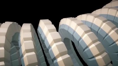 Yılan solucan omurga gibi 3d yerel dizili vites mekanizması sorunsuz döngü soyut animasyon arka plan yeni kalite renkli serin güzel güzel video görüntüleri döndürme