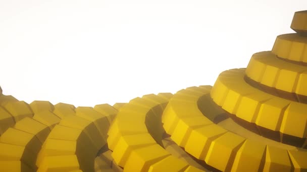 Serpent ver colonne vertébrale comme 3d engrenages mécanisme rotatif boucle sans couture abstraite animation arrière-plan nouvelle qualité coloré cool belle vidéo — Video