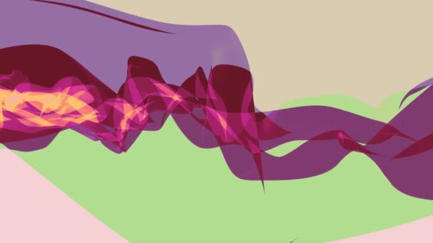 Mjuk rök röda sidenband skonsam flöde viftande digital simulering turbulenta abstrakt animation bakgrund nya kvalitet dynamiska konst rörelse färgglada cool trevlig vacker 4k videofilmer — Stockvideo