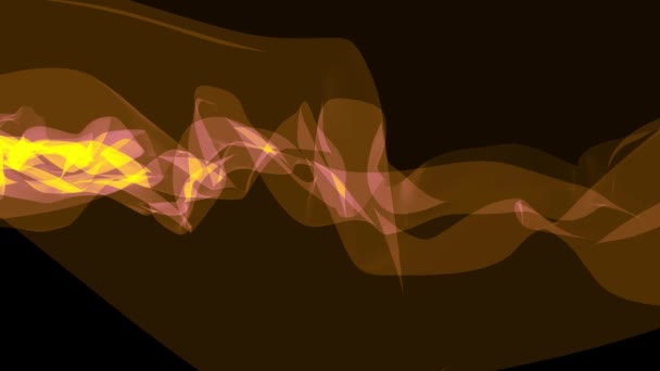 Zachte satijnen rook oranje lint zachte stroom wuivende digitale simulatie turbulente abstracte animatie achtergrond nieuwe kwaliteit dynamische kunst beweging kleurrijke cool leuke mooie 4k video-opnames — Stockvideo