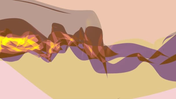 Mjuk rök orange sidenband skonsam flöde viftande digital simulering turbulenta abstrakt animation bakgrund nya kvalitet dynamiska konst rörelse färgglada cool trevlig vacker 4k videofilmer — Stockvideo