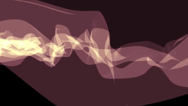 Mjuk rök gula sidenband skonsam flöde viftande digital simulering turbulenta abstrakt animation bakgrund nya kvalitet dynamiska konst rörelse färgglada cool trevlig vacker 4k videofilmer — Stockvideo