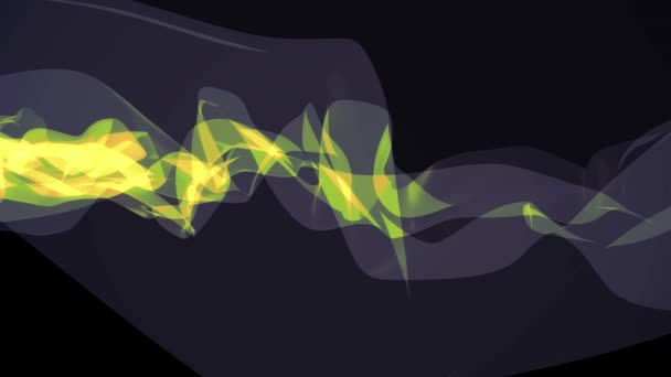 Mjuk rök gröna sidenband skonsam flöde viftande digital simulering turbulenta abstrakt animation bakgrund nya kvalitet dynamiska konst rörelse färgglada cool trevlig vacker 4k videofilmer — Stockvideo