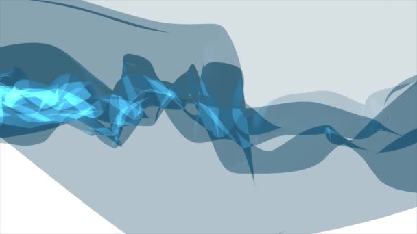 Suave humo de seda azul cinta suave flujo ondulante digital simulación turbulento abstracto animación fondo nueva calidad dinámico arte movimiento colorido fresco bonito hermoso 4k video metraje — Vídeos de Stock