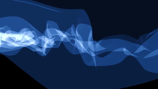 Suave humo de seda azul cinta suave flujo ondulante digital simulación turbulento abstracto animación fondo nueva calidad dinámico arte movimiento colorido fresco bonito hermoso 4k video metraje — Vídeos de Stock