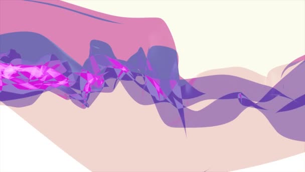 Suave humo de seda púrpura cinta suave flujo ondulante digital simulación turbulento abstracto animación fondo nueva calidad dinámico arte movimiento colorido fresco bonito hermoso 4k video metraje — Vídeos de Stock