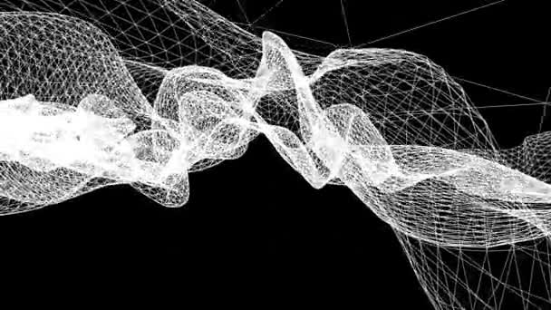Cuadrícula red abstracto dibujo poligonal humo nube suave movimiento simulación movimiento gráficos animación fondo nueva calidad retro vintage estilo fresco bonito hermoso 4k video metraje — Vídeos de Stock