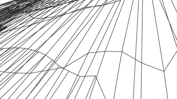 Cuadrícula red poligonal wireframe abstracto dibujo movimiento gráficos animación fondo nueva calidad retro vintage estilo fresco bonito hermoso 4k video metraje — Vídeos de Stock