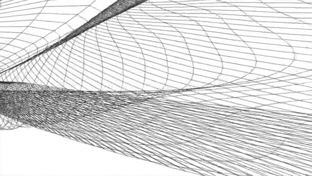 Grade net wireframe poligonal desenho abstrato movimento gráficos animação fundo nova qualidade retro estilo vintage legal agradável bonito 4k vídeo footage — Vídeo de Stock