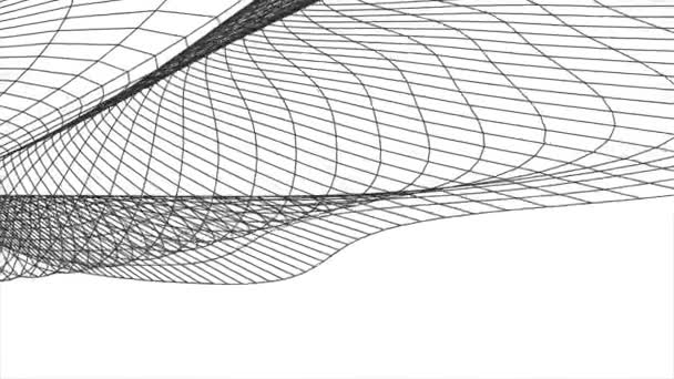 Αφηρημένη καθαρό πολυγωνικό wireframe πλέγμα σχεδίασης κίνηση γραφικά κινούμενα σχέδια νέα ποιότητα στυλ ρετρό vintage δροσερό ωραίο πανέμορφη ανάλυση 4k βιντεοσκοπημένων εικονών υποβάθρου — Αρχείο Βίντεο