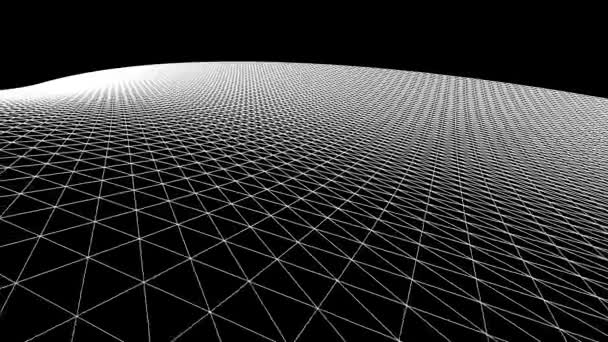 Retro cyberspace grid net polygonal wireframe landscape seamless loop drawing motion graphics animation background new quality vintage style cool nice beautiful 4k video footage — Stock Video