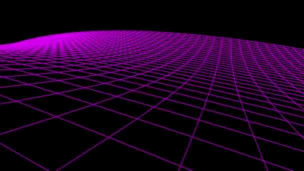 Retro cyberspace grid net poligonal wireframe paisagem sem costura loop desenho movimento gráficos animação fundo nova qualidade vintage estilo legal agradável bonito 4k vídeo footage — Vídeo de Stock