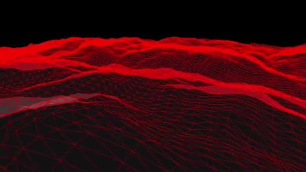 Retro cyberspace grid net polygonal wireframe montañoso paisaje lazo sin costura dibujo movimiento gráficos animación fondo nueva calidad vintage estilo fresco bonito hermoso 4k video metraje — Vídeos de Stock