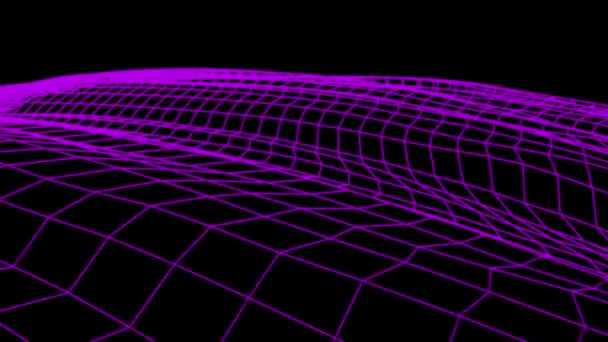 Retro cyberspace grid net wireframe poligonal paisagem montanhosa loop sem costura desenho movimento gráficos animação fundo nova qualidade vintage estilo legal agradável bonito vídeo 4k — Vídeo de Stock