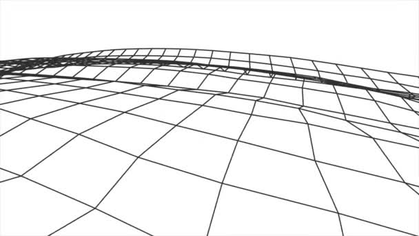 Retro cyberspace grid net polygonal wireframe hügelige Landschaft nahtlose Schleife Zeichnung Bewegung Grafik Animation Hintergrund neue Qualität vintage style cool schön schön 4k video footage — Stockvideo