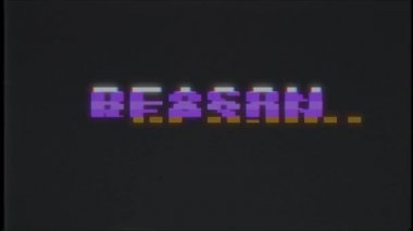 Retro video oyunu neden metin bilgisayar eski tv arıza parazit gürültü ekran animasyon sorunsuz döngü yeni kalite evrensel vintage hareketli dinamik animasyonlu arka plan renkli neşeli video