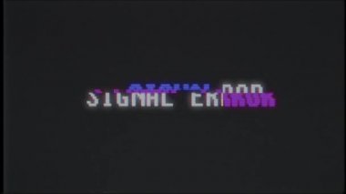 Retro videogame sinyal hata metni bilgisayar eski tv arıza parazit gürültü ekran animasyon sorunsuz döngü yeni kalite evrensel vintage hareketli dinamik animasyonlu arka plan renkli neşeli video