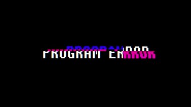 Retro video oyunu Program hata metni bilgisayar eski tv arıza parazit gürültü ekran animasyon sorunsuz döngü yeni kalite evrensel vintage hareketli dinamik animasyonlu arka plan renkli neşeli video