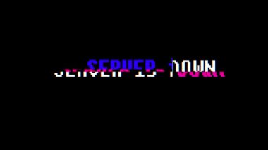 Retro video oyunu sunucu aşağı metin bilgisayar eski tv arıza parazit gürültü ekran animasyon sorunsuz döngü yeni kalite evrensel vintage hareketli dinamik animasyonlu arka plan renkli neşeli video