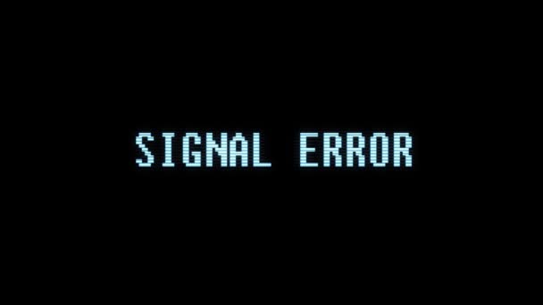 Retro videogame SIGNAL ERROR text computer holographic glitch noise screen animation seamless loop kualitas baru universal vintage motion dynamic animated background colorful joyful video — Stok Video