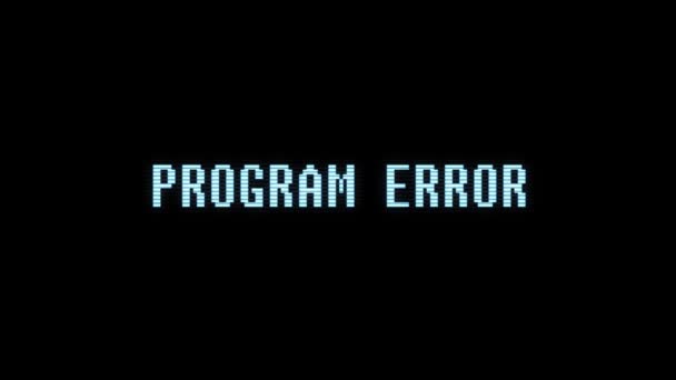 retro videogame PROGRAM ERROR text computer holographic glitch interference noise screen animation seamless loop New quality universal vintage motion dynamic animated background colorful joyful video