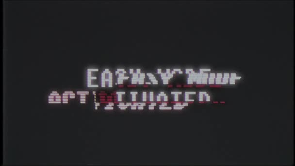 Rétro jeu vidéo EASY MODE texte ordinateur vieux tv glitch interférence bruit écran animation boucle transparente Nouvelle qualité universelle vintage mouvement dynamique animé fond coloré joyeux vidéo — Video