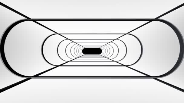 Eindeloze rib wit lichtbak tunnel vlucht motion graphics animatie achtergrond naadloze loops nieuwe kwaliteit retro-futuristische vintage stijl cool leuke mooie videobeelden — Stockvideo
