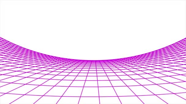 レトロなサイバー スペース グリッド純多角形ワイヤ フレーム風景シームレス ループ飛ぶ図面モーション グラフィックス アニメーション背景新しい品質ビンテージ スタイル クールな素敵な美しい 4 k のビデオ映像 — ストック動画