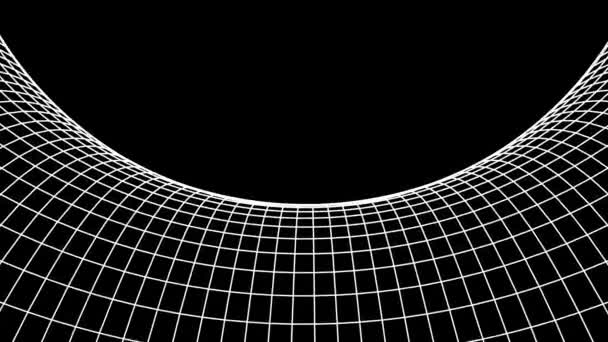 Rétro cyberespace grille net polygonal wireframe paysage boucle transparente voler dessin mouvement graphiques animation arrière-plan nouveau style vintage cool belle vidéo 4k — Video