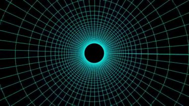 Uçuş içinde dışarı hareket grafik animasyon arka plan yeni kalite vintage tarzı serin güzel güzel 4 k video görüntüleri çizim kılavuz net poligonal tel kafes soyut retro tüneli aracılığıyla