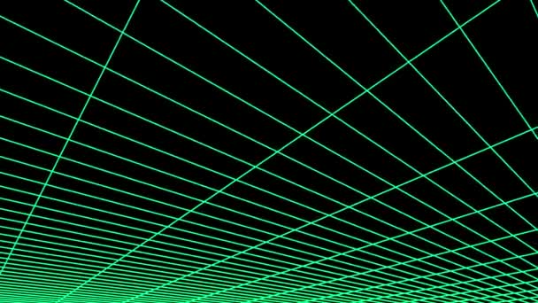 Retro cyberrymden rutnät netto polygonal wireframe flyg vanligt landskap sömlös loop ritning motion graphics animation bakgrund nya kvalitet vintage stil cool trevlig vacker 4k videofilmer — Stockvideo