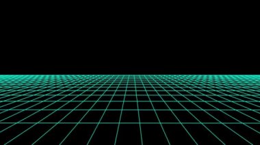 Yan uçuş retro siber kılavuz net poligonal tel kafes düz yatay sorunsuz döngü çizim hareket grafik animasyon arka plan yeni kalite vintage tarzı serin güzel güzel 4k video görüntüleri