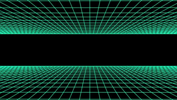 Sida flyg sömlös rutnät netto polygonal wireframe abstrakt retro tunnel slowmotion loop ritning motion graphics animation bakgrund nya kvalitet vintage stil cool trevlig vacker 4k videofilmer — Stockvideo