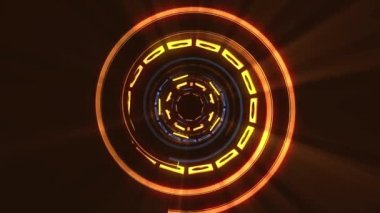 Uçuş içinde blok neon ışıkları soyut cyber tünel hareket grafik animasyon arka plan döngü yeni kalite retro futuristik vintage tarzı sakin ol güzel güzel video görüntüleri