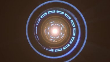 Uçuş içinde blok neon ışıkları soyut cyber tünel hareket grafik animasyon arka plan döngü yeni kalite retro futuristik vintage tarzı sakin ol güzel güzel video görüntüleri