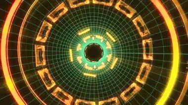 Uçuş içinde blok neon ışıkları soyut cyber tünel hareket grafik animasyon arka plan döngü yeni kalite retro futuristik vintage tarzı sakin ol güzel güzel video görüntüleri