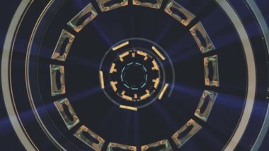 Uçuş içinde blok neon ışıkları soyut cyber tünel hareket grafik animasyon arka plan döngü yeni kalite retro futuristik vintage tarzı sakin ol güzel güzel video görüntüleri