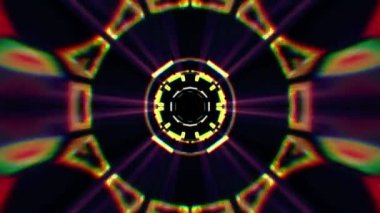 Uçuş içinde blok neon ışıkları sürekli değişen soyut cyber tünel hareket grafik animasyon arka plan döngü yeni kalite retro futuristik vintage tarzı sakin ol güzel güzel video görüntüleri