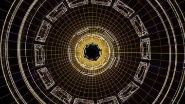 Uçuş içinde blok kılavuz neon ışıkları soyut cyber tünel hareket grafik animasyon arka plan döngü arasında yeni kalite retro futuristik vintage tarzı sakin ol güzel güzel video görüntüleri